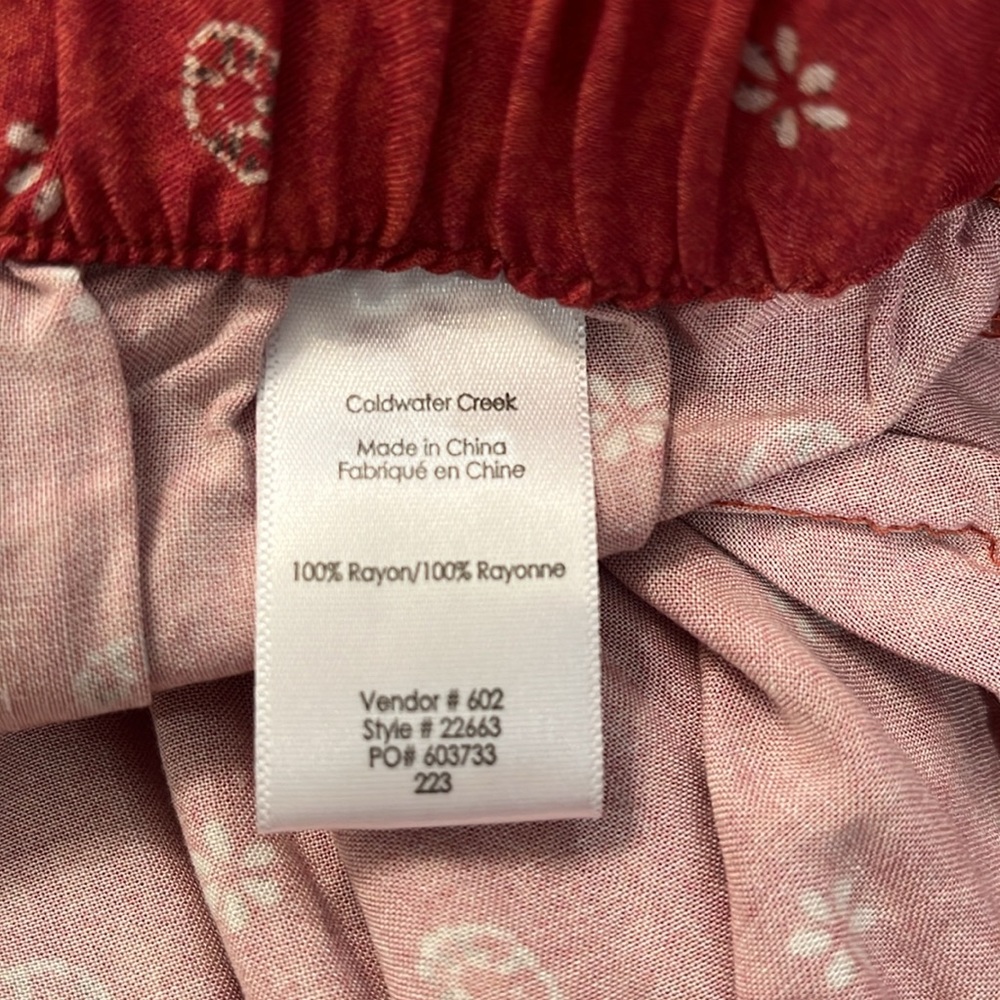 Coldwater Creek Terra Border Print Pants/NWT/SMALL - Picture 11 of 15